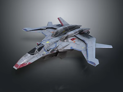 Gray Fighter Jet Model Featuring Sleek Gray Finish Detailed Cockpit And Aerodynamic Wings 3d model