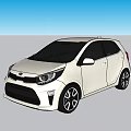 White Modern Compact Car With Sleek Exterior Design And Black Alloy Wheels