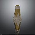 Elegant Golden Vase With Silver Decorations And Geometric Patterns For Home Decor