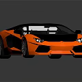 Orange Convertible Sports Car With Sleek Body Black Roof And Alloy Wheels