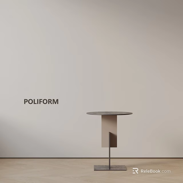 Modern Minimalist Side Table With Circular Top And Metal Base For Home Interior 3d model