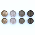 Decorative Ornament Set With Round Textured Trays In Gold Gray Brown Black For Home Decor
