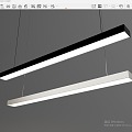 Modern chandelier office long chandelier flat chandelier 3d model