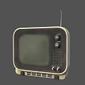 Vintage Old Fashioned Television with Antenna Knobs and Classic Retro Design 3d model