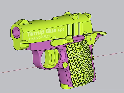 Green and Purple 3D Model Turnip Gun Upper Hardware Tools with Product Code 4299 366042 3d model