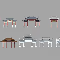 Traditional Chinese Paifang Archway Collection with Various Architectural Styles and Colorful Designs