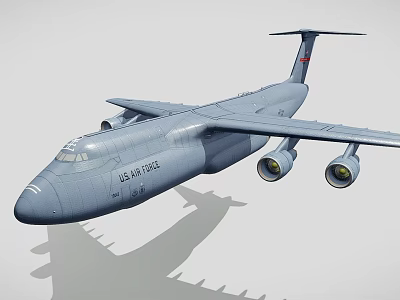 US Air Force Military Transport Aircraft With Gray Body And Four Engines 3d model