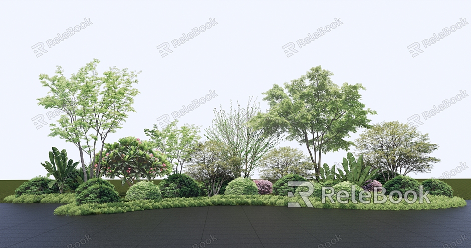 Modern Shrub Plant Combination model