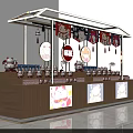 Commercial Equipment Retail Stall With Wooden Structure Cartoon Decorations And Product Displays