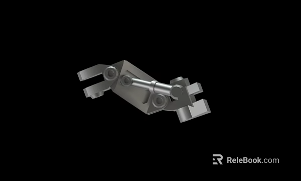 Durable Metal Mechanical Component With Connecting Arms And Bolted Joints 3d model 