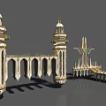European Style Architecture Design Featuring Tower Ornamental Arches And Stone Spires