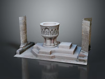Altar Temple Shrine Hero Altar Cartoon Building Outdoor Items Realistic 3d model