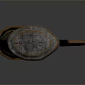 Unique Decorative Weapon With Flame Shaped Blade Blue Orange Handle And Textured Grip