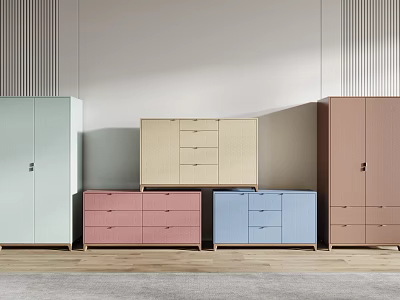 Modern Entryway Cabinet And Side Cabinet In Various Colors With Drawers And Storage Design 3d model