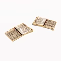 Two Open Ancient Books Displaying Text On Yellowed Pages Against White Background 3d model