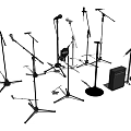 Professional Musical Instrument Accessories Including Various Microphone Stands And Speaker