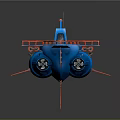 Futuristic Blue Passenger Aircraft With Red Accents And Modern 3D Floating Design Features