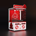 Mechahero Amusement Claw Machine Featuring Red White Design And Transparent 3d model