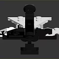 White And Black Lego Spaceship Model With Transparent Cockpit And Display Stand For Home Decoration