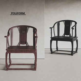 Poliform Chinese Chair Circle Chair Single Chair Zen Chair 3d model