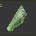 3D Rendered Metal Curved Mechanical Component With Holes And Connection Points
