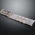 Heavy Duty Flatbed Trailer With Metal Flat Surface And Transport Wheels