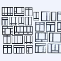 Various Window Design Styles With Different Shapes And Sizes 3d model