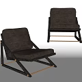 Modern Accent Chair With Gray Upholstery Wooden Frame And Golden Metal Accents