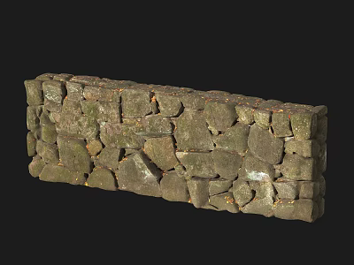 Modern Wall Stone Wall Stone Enclosure Moss Wall 3d model
