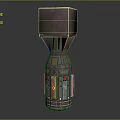 Industrial Metallic Device With Square Top Cylindrical Body And Control Panel Indicators
