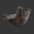 Ancient Rustic Tea Bowl With Patina And Mottled Texture On Dark Background