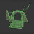 Ancient Stone Archway Structure With Stone Steps And Wall Details 3d model