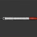 Futuristic Modern Weapon Pistol With White Red Grip And Sleek Frame Design