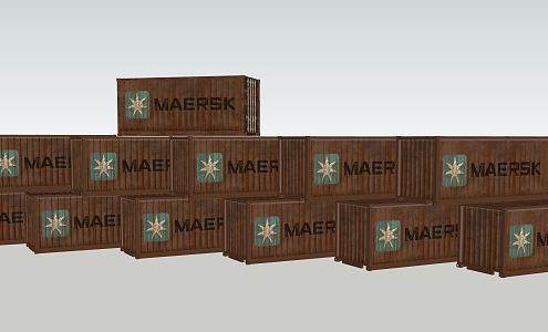 Concentrated box of industrial LOFT container 3d model