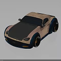 Mazda Sports Car With Blue Pink Gradient Color Large Wheels And Sleek Shiny Design