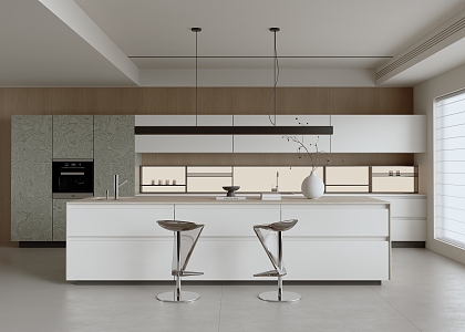 Modern open kitchen 3d model