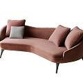 modern double sofa reception sofa 3d model