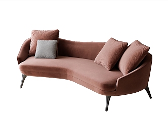 modern double sofa reception sofa 3d model