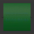 Durable Outdoor Blue Bench Featuring Green Canopy Metal Frame Grid Design