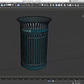 Trash bin trash basket trash can outdoor trash can round trash can wrought iron trash can simple mold low mold low face number game 3d model