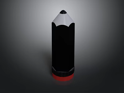 Pencil Shaped Household Item With Black Body White Top And Red Base 3d model