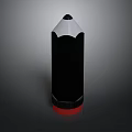 Pencil Shaped Household Item With Black Body White Top And Red Base