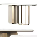 Elegant Modern Console Table With Marble Top And Metal Frame Design 3d model