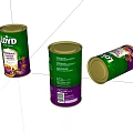 Ceramic Vessels by Loyd in Green Purple with Chocolate Cocoa Labels Standing Leaning