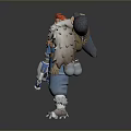 Blue Handheld Utility Tool With Blue Outfit White Fur Collar Furry Pants And Warm Boots