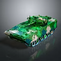Detailed Green Camouflage Tank Model Decorative Ornament Set For Desktop