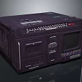 Vintage Purple Electronic Radio Cassette Player With Control Panel And
