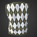 Fashionable Green And White Argyle Pattern Knitted Vest For Casual Outfits