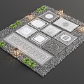 New Chinese Style Paving Garden Paving Floor Paving Setches Landscape Square Paving Courtyard Paving Courtyard Tiles 3d model