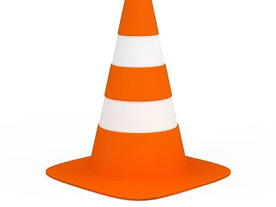 Orange And White Striped Traffic Cone As Essential Road Facility For Construction Area Safety 3d model